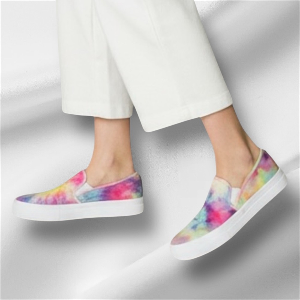 Steve Madden Toshe Shoes Tie Dye Pastel Slip On Sneaker Canvas